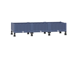 Conjunto 1 Vaso De Jardim Vidaxl Cinzento Polipropileno (120 X 40 X 33 Cm)
