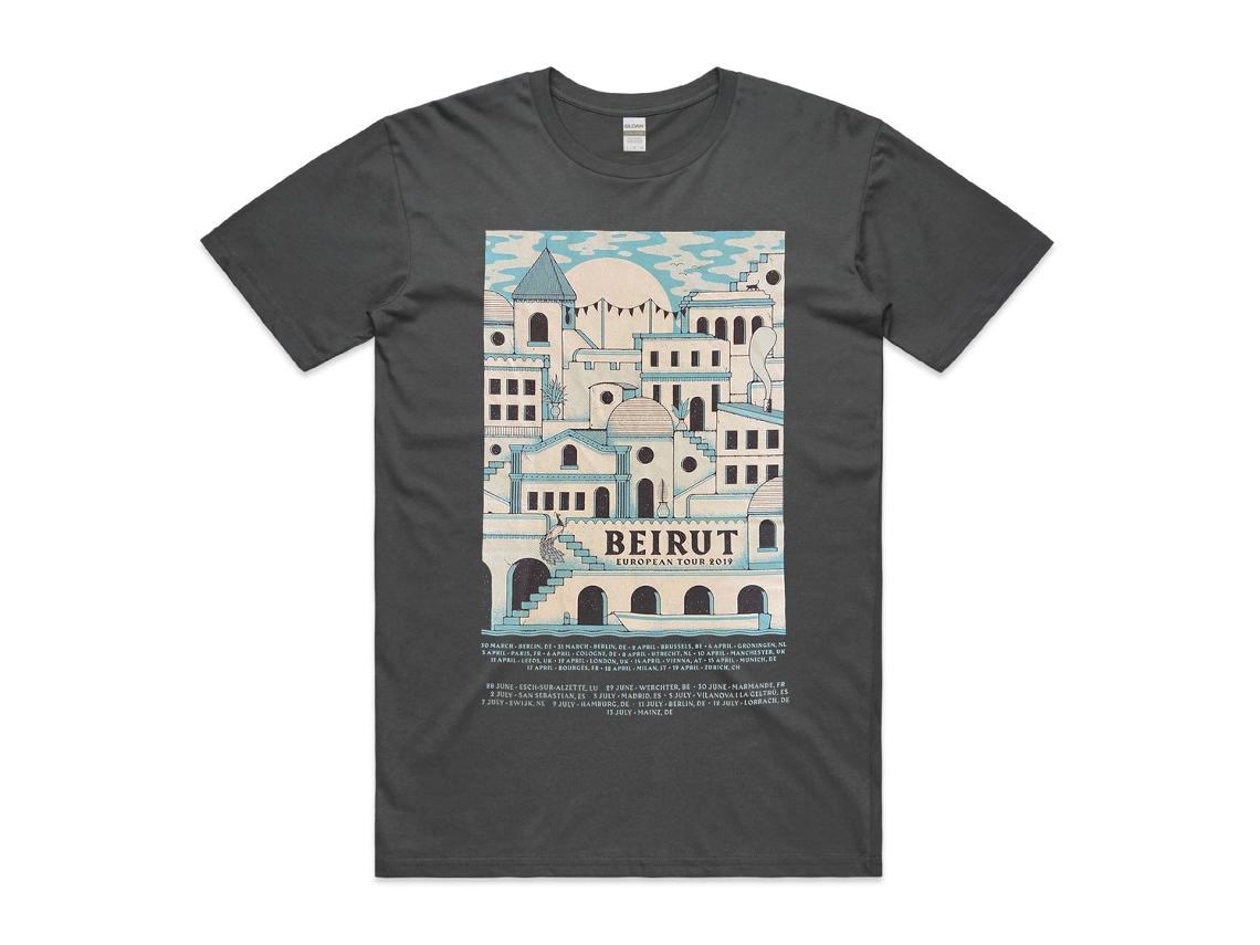 Beirut Gallipoli Grey T shirt W/ Tour da ROCKINSTONE Size:xxxl