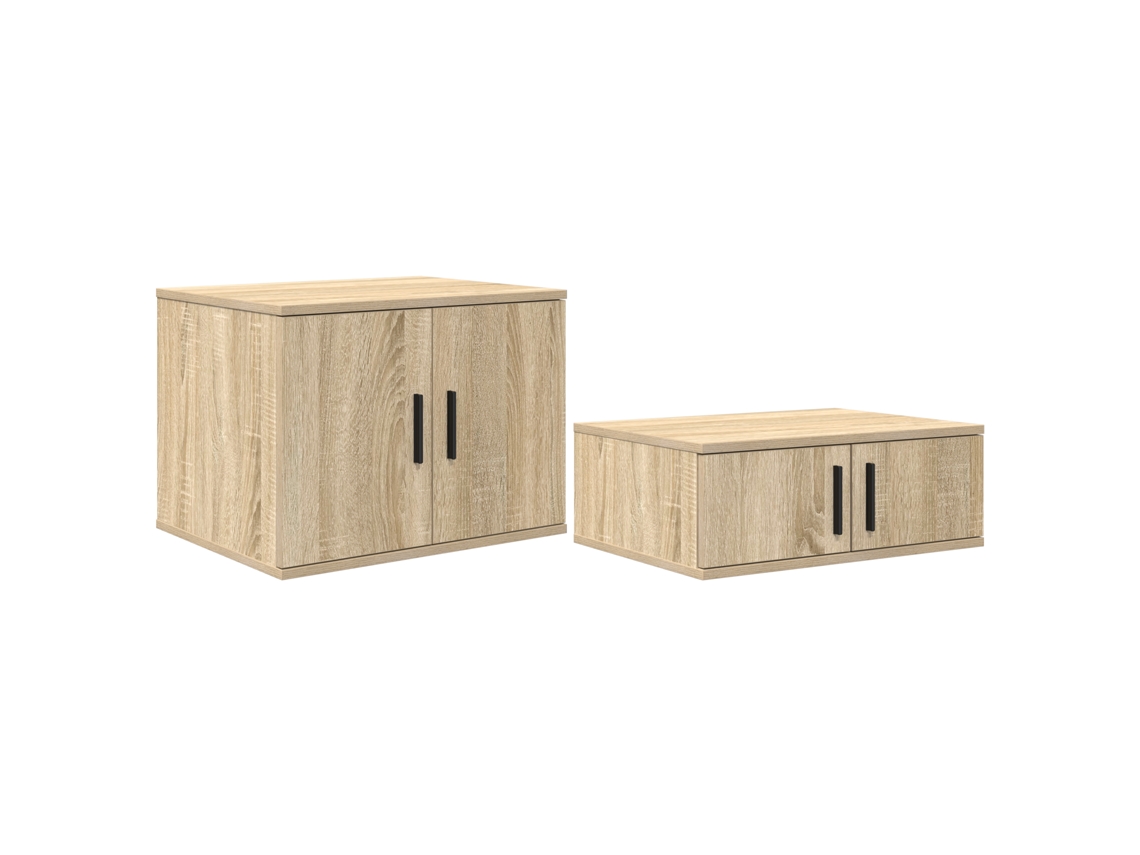 Conjunto 2 Armário De Arrumação Vidaxl Bege Derivados De Madeira (108 X 41 X 40 Cm)