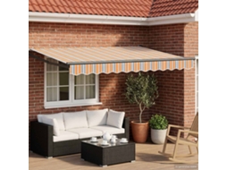 Vidaxl Toldo Retrátil Elétrico Azul, Laranja, Antracite 3 X 2,5 M