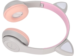 Fones De Ouvido Infantis Sem Fio, Dobráveis, Com Arco De Cabeça Ajustável, Fones De Ouvido Com Orelhas Gato Iluminadas