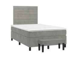 Box Spring Bed, Box Spring Beds Vidaxl Cinzeto Veludo (120 X 190 Cm)