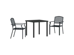 Conjunto 3 Conjunto De Jantar Para Exterior Vidaxl Antracite Aço (80 X 80 X 73 Cm)