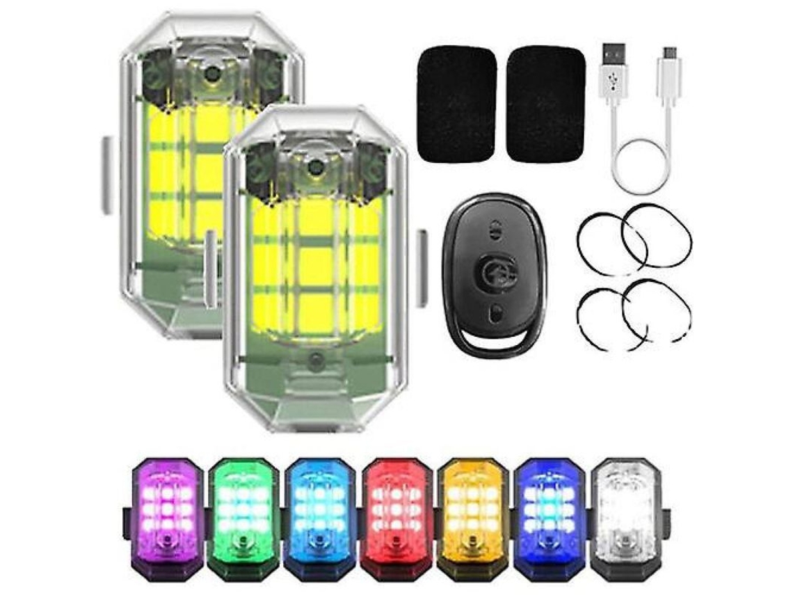 Luz Estroboscópica Led Inalámbrica De Alto Brillo, 7 Cores Recarregável Com Controle Remoto E Modos De Iluminação 2pack