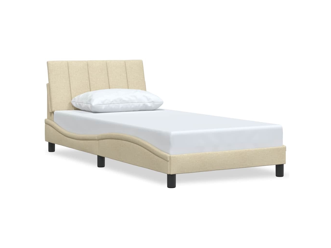 Bed Frame, Bed Frames Vidaxl Creme Tecido (100 X 200 Cm)