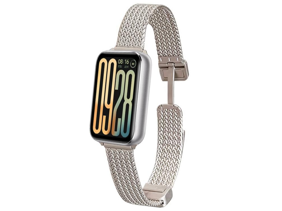 Bracelete Para Redmi Watch 6 / 5 / 4 - Aço Inoxidável Preto - Fecho Magnético - Design De Orelha De Trigo Starlight