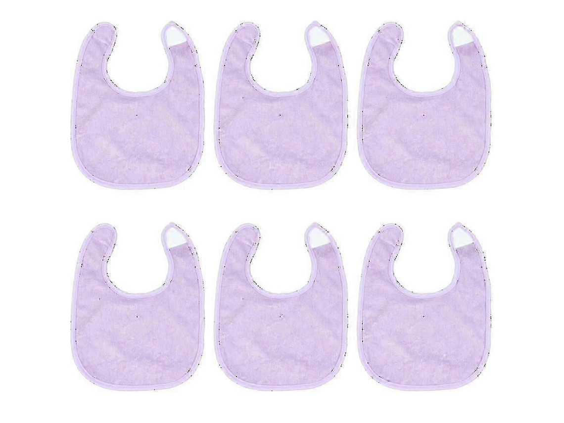 Pacote Com 6 Babadores Impermeáveis ​​para Meninas, Babador De Algodão Felpudo, Malha Lisa, Babadores Para Alimentação Infantil - Menina - 26