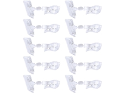 Conjunto de 20 suportes transparentes para pratos, com clipes giratórios fáceis de fixar, ideais para exibir preços.