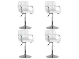 Vidaxl Cadeiras De Jantar Giratórias 4 Pcs Couro Artificial Branco