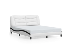 Bed Frame, Bed Frames Vidaxl Branco Couro Artificial (160 X 200 Cm)