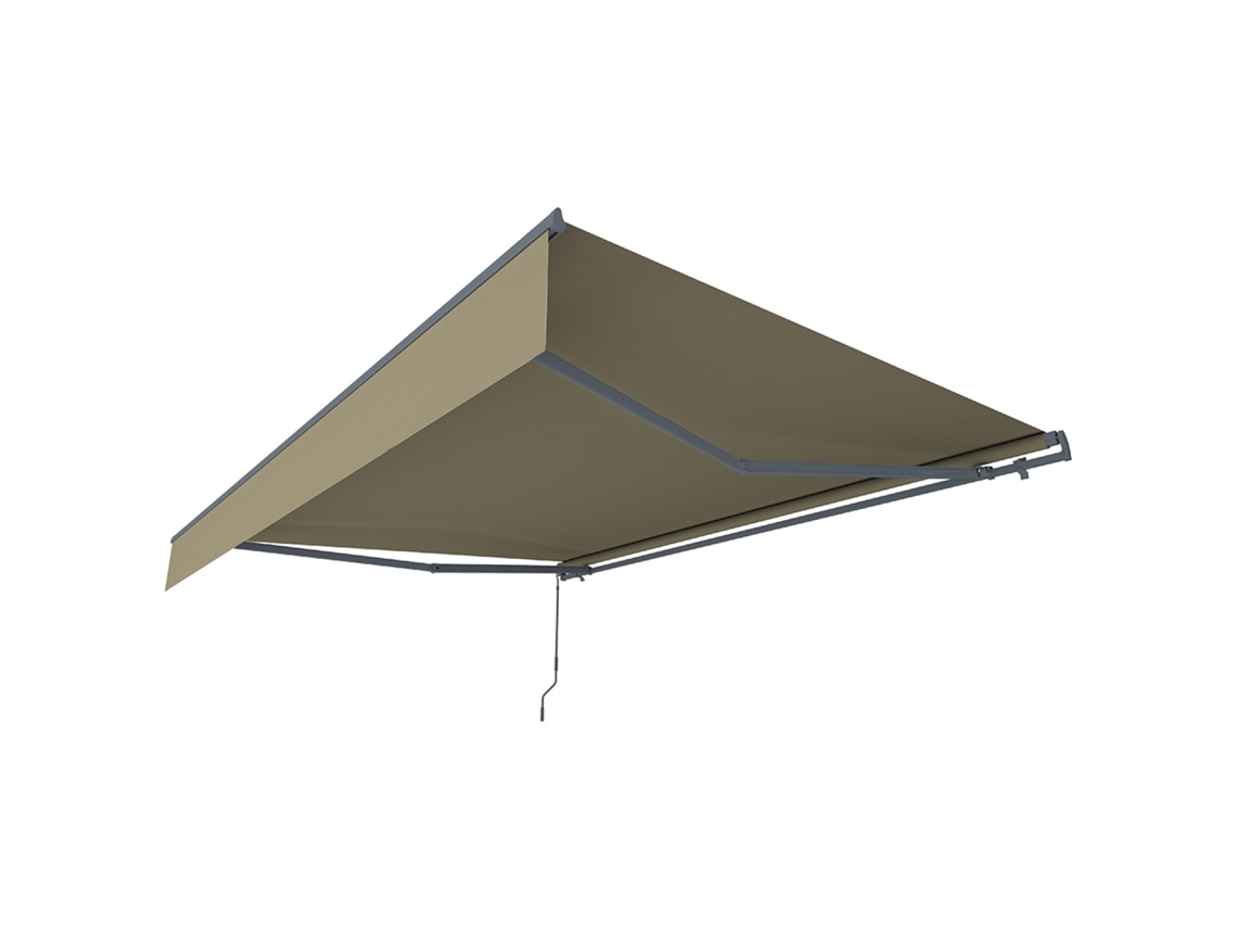 Toldo manual Adro 3,95 x 3 m em alumínio com lona cinza CONCEPT U