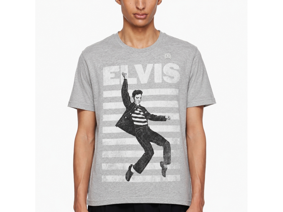 Elvis Presley Striped Jumping King T-shirt Unisex Adults Size:l