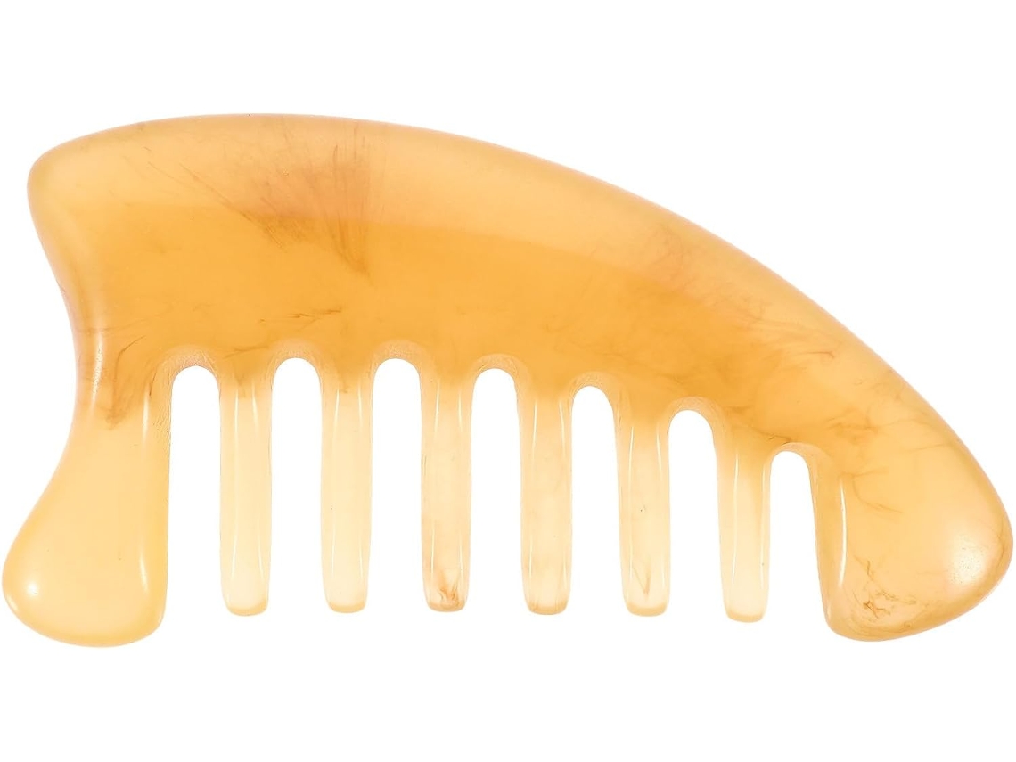 Caneta de resina com dentes longos para massagem capilar, antiestática.