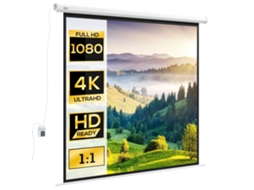 Tela de Projeção Motorizada de 96 Polegadas. Hd 1:1 4k. Montagem na Parede Ou Teto com Controle Remoto. 195l X 8w X 182h Cm Ge