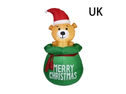 Modelo Inflável Urso de Natal com Luzes LED para Decoração de Jardim e Casa S/MARCA