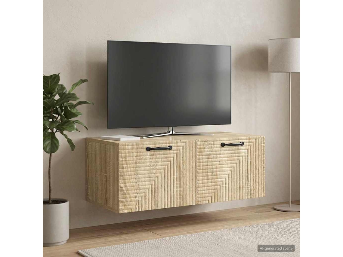 Vidaxl Gabinete De Tv De Parede Carvalho Sonoma 78,5 X 41 X 30 Cm