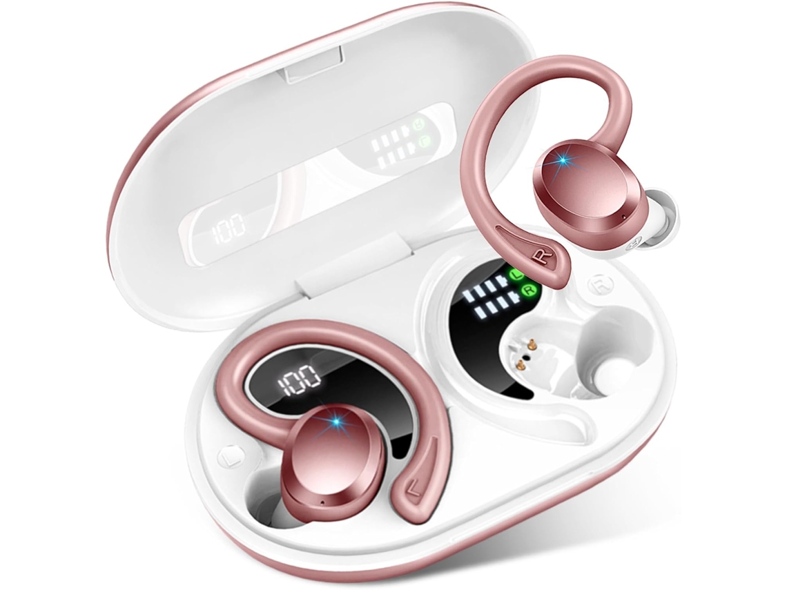 Fones Condução Óssea Bluetooth 6.0, Sem Fio, Microfone, 10h, IPX6, Esportes Preto JIAPEI