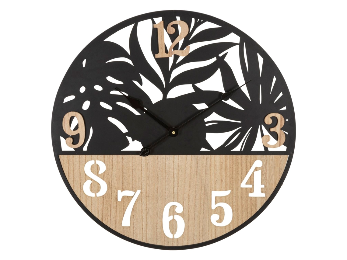 Relógio De Parede Palma Cm Ø 60x2,5 Único / Preto Marrom