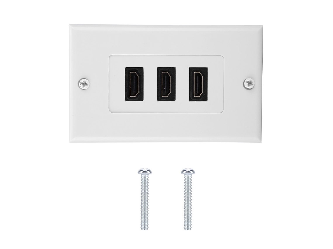 Tomada de parede Mali com hubs USB e 3 portas HDMI, painel de vídeo, resistente à chama