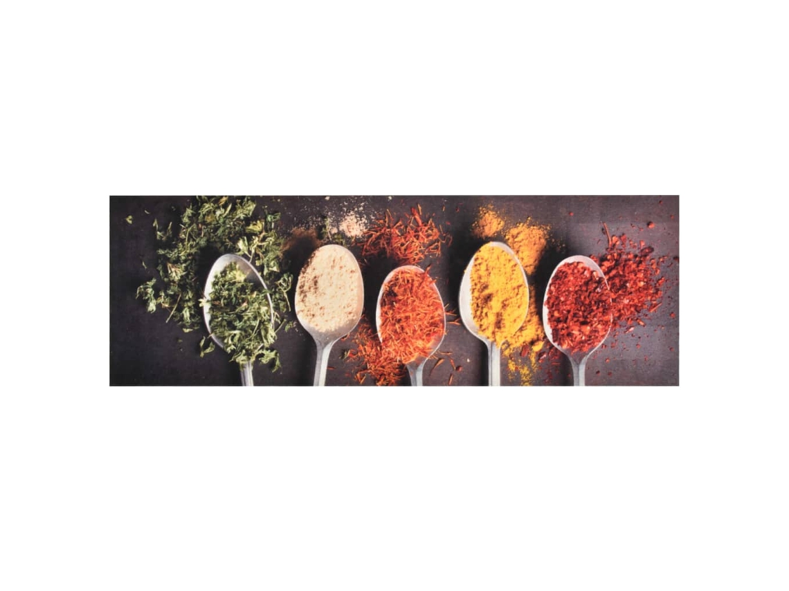 Vidaxl Tapete De Cozinha Lavável Com Design Colheres 60x180 Cm