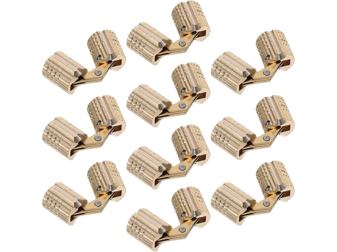 Conjunto de 10 Dobradiças Cilíndricas de Cobre para Móveis e Caixas de Joias, com Abertura Invisível. SFUSHOS