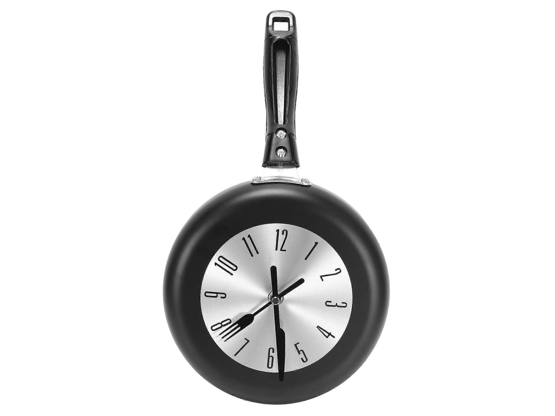 Relógio De Parede De Cozinha Em Formato De Frigideira De 8 Polegadas - Relógio De Metal Com Tema Único Para Casa