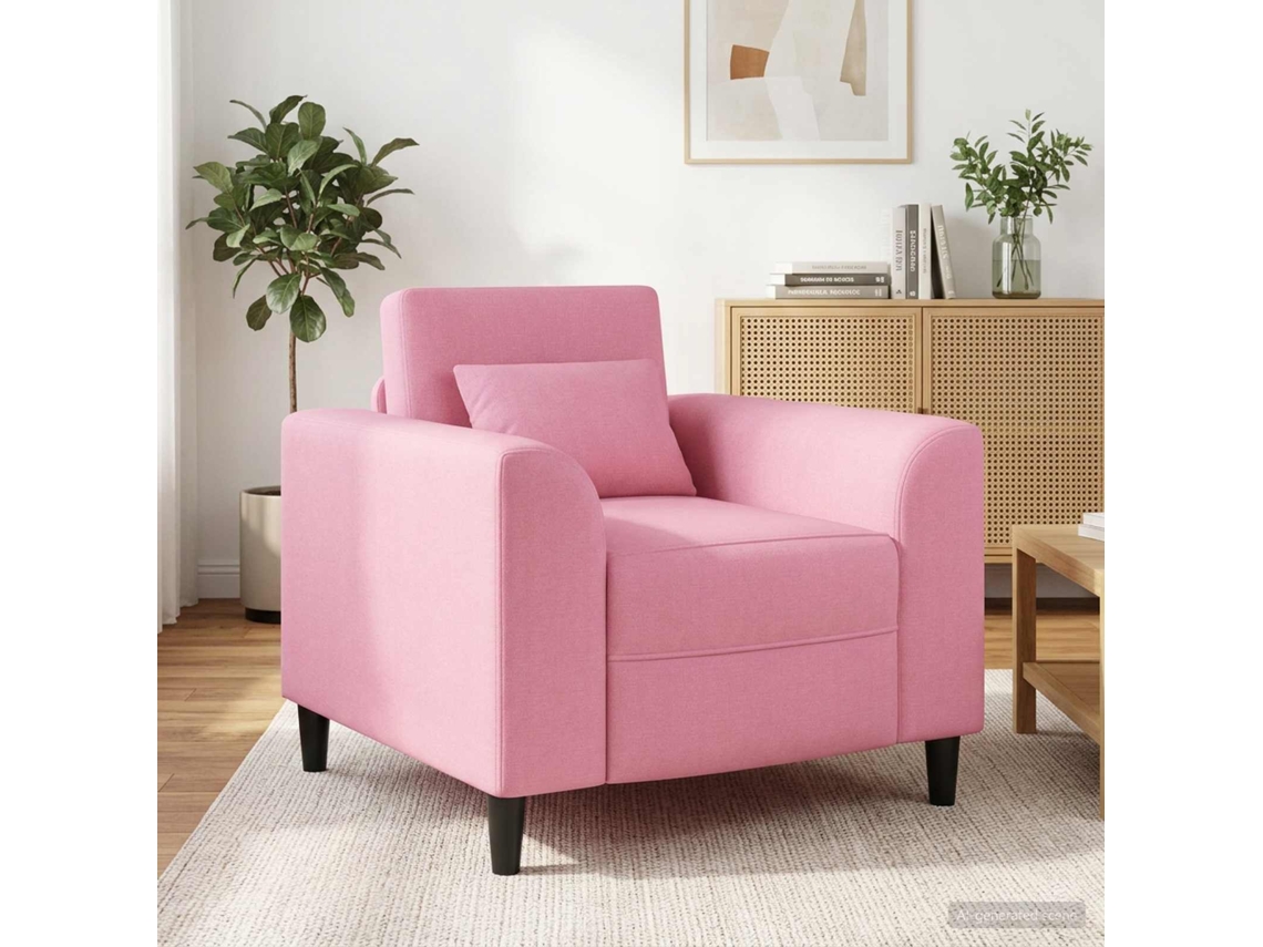 Vidaxl Poltrona Rosa Tecido