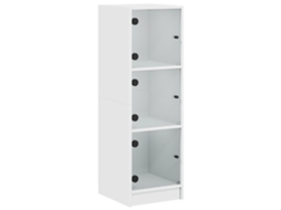 Aparador Alto C/ Portas de Vidro 35x37x109 Cm Branco MAISON EXCLUSIVE