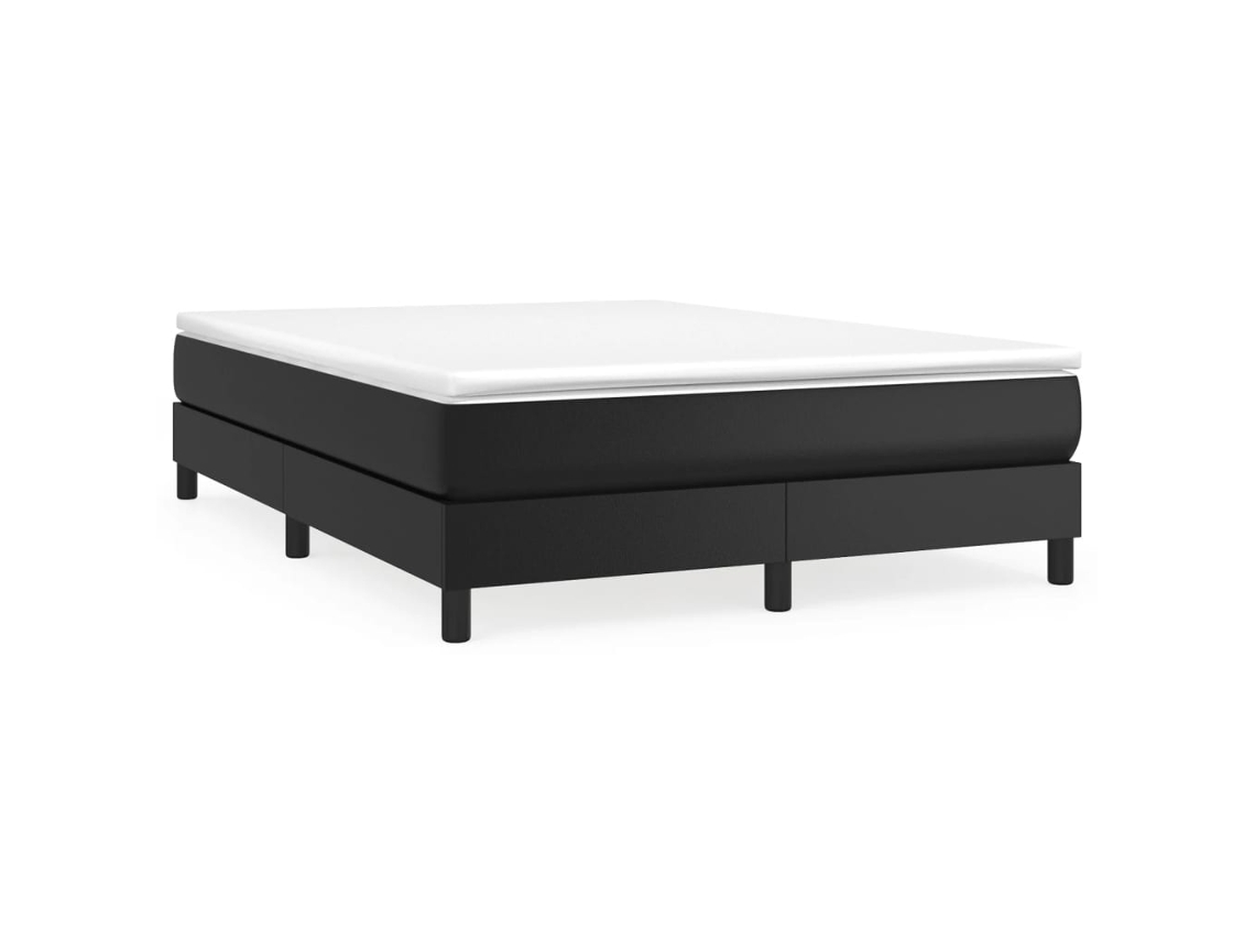Box Spring Bed Frame, Box Spring Bed Frames Vidaxl Preto Couro Artificial (140 X 200 Cm)