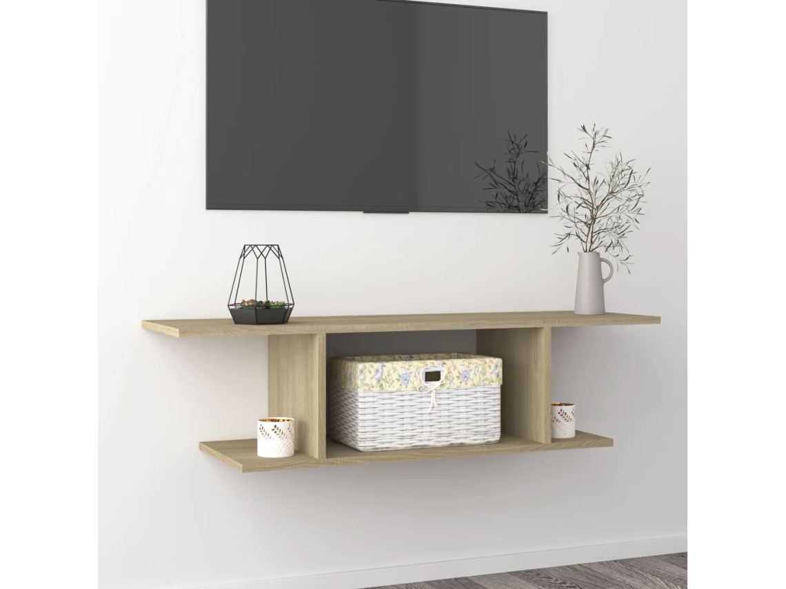 Vidaxl Móvel De Tv Para Parede 103x30x26,5 Cm Carvalho Sonoma