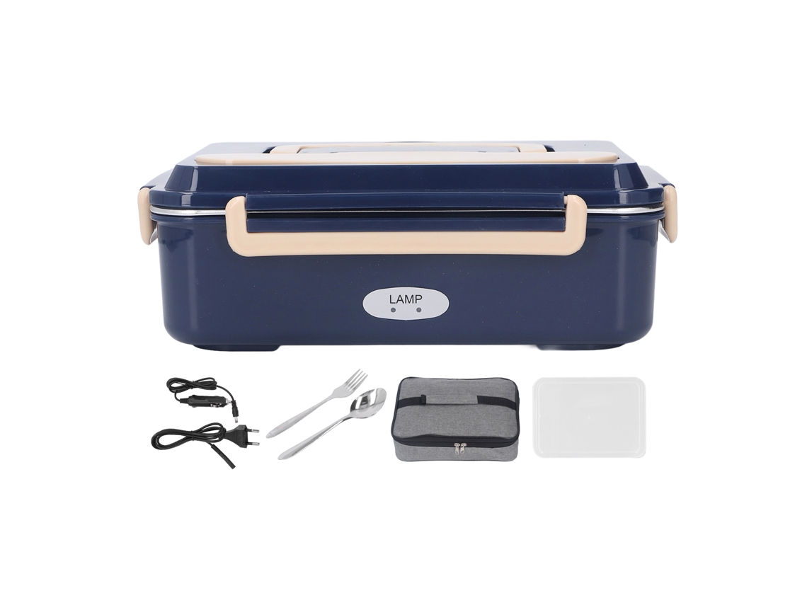 Lancheira Elétrica De Aço Inoxidável 304, Sem Água, De Longa Duração, Com Aquecimento E Alça Portátil, 2 Compartimentos, Plugue Ue 220v Slowmoose