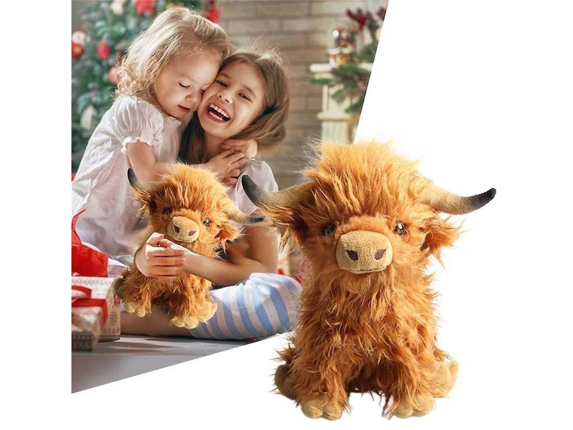2026 muñeco de Peluche Vaca Escocesa Highland 25cm Suave Cálido Regalo Realista Cute