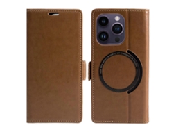 Capa Tkdaddy Para Iphone 16 Pro Compatível Com Suporte De Carteira Magsafe, Capa De Couro Flip Marrom Escuro