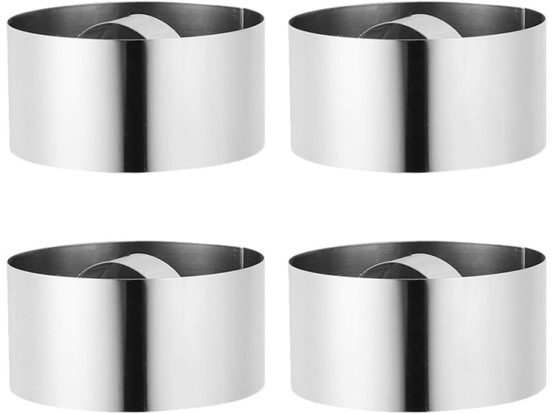 Conjunto de 4 cortadores redondos para biscoitos em aço inoxidável Secfour