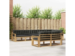 Vidaxl Conjunto De Sofás Para Exterior 6 Unid. Branco E Antracite