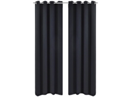 Conjunto 2 Cortina VIDAXL Black Fabric