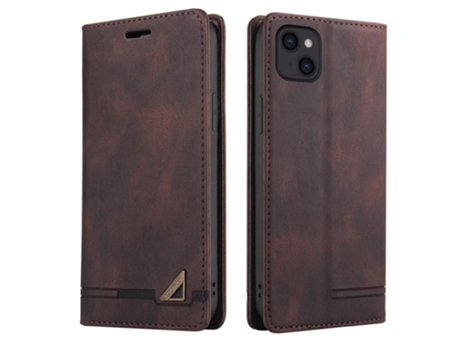 Capa Bloqueio Rfid Para Iphone 15 Gq.utrobe Pele Sintética Castanho