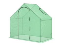 Fogão de jardim verde transparente 180x100x168 cm com suporte dobrável e estrutura de aço