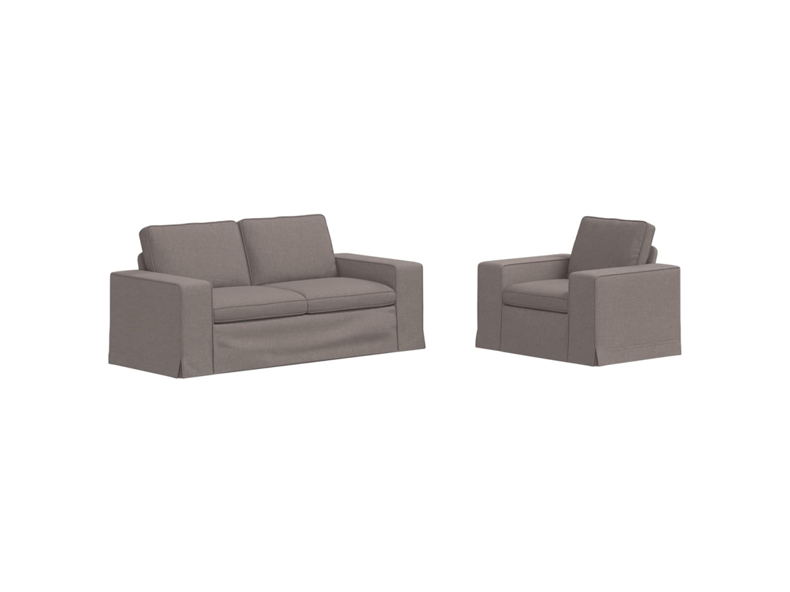 Maison Exclusive - Conjunto De Sofás 2 Unid. Cinzento-acastanhado Tecido