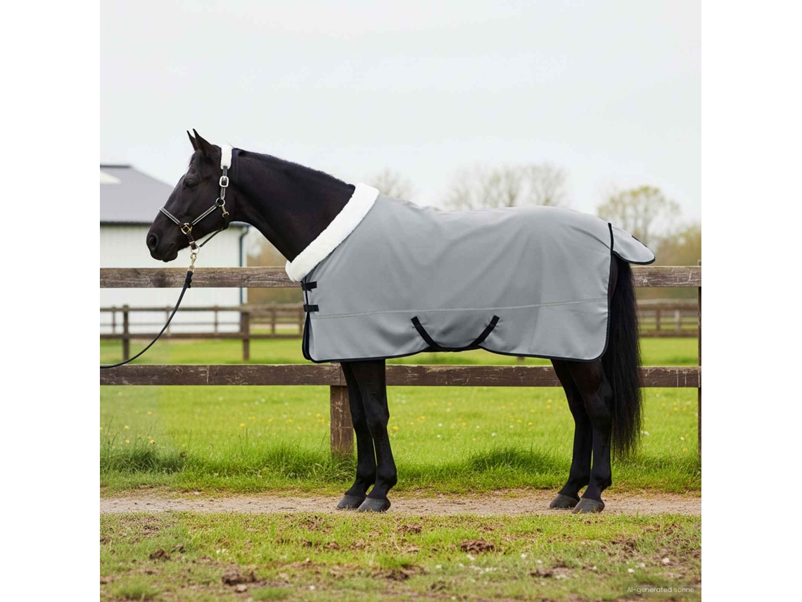 Vidaxl Cobertor De Cavalo Cinza Claro 125 Cm Fleece Polar