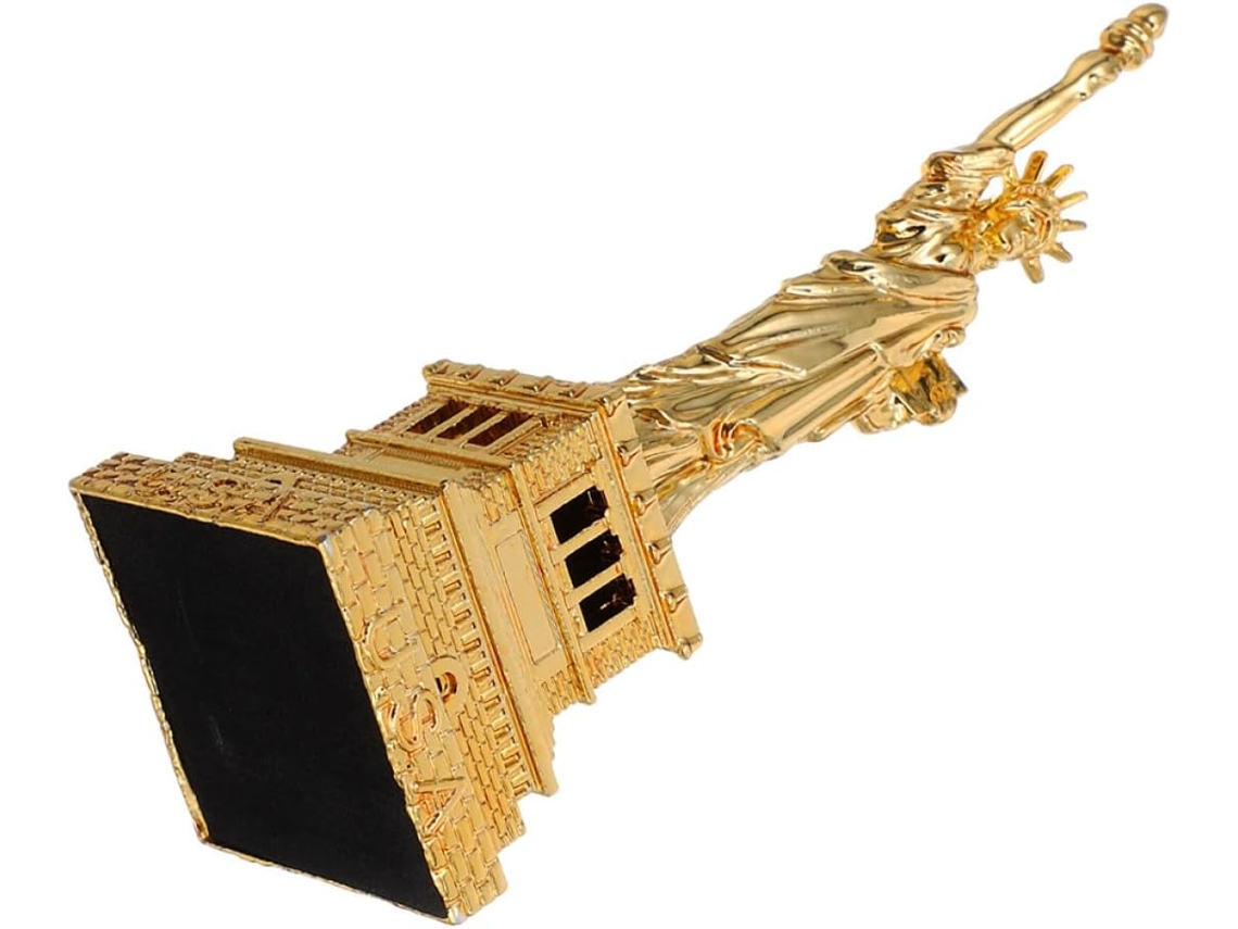 Estátua Liberdade Americana Metal Banhado 25 Decoração Escritório Lembrança Escultural Feita Ouro Cm Casa À GOKOCO