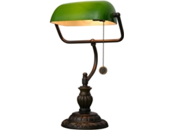 Luminária De Mesa Tradicional Verde Estilo Banqueiro, Com Vitrais Vintage, Ideal Para Leitura E Estudo, Em Quartos
