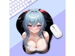 Mouse pad de pulso de anime (255 x 215 x 30 mm), bidimensional, antiderrapante e resistente à sujeira, macio e confortável, D Lyx (1 peça/DMH 8)