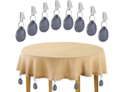 8 Pesas de Mantel de Mármol Natural com Clips, Abrazadeiras de Mantel Exteriores Fortes e Duráveis para Piqueniques e Festivais