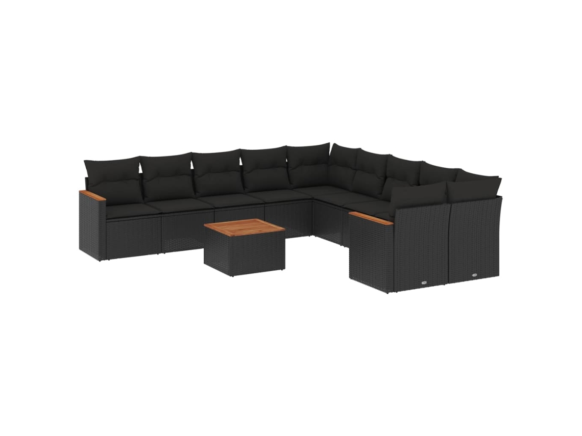 Garden Sofa Set, Garden Sofa Sets Vidaxl Preto Rattan / Vime (n/a)