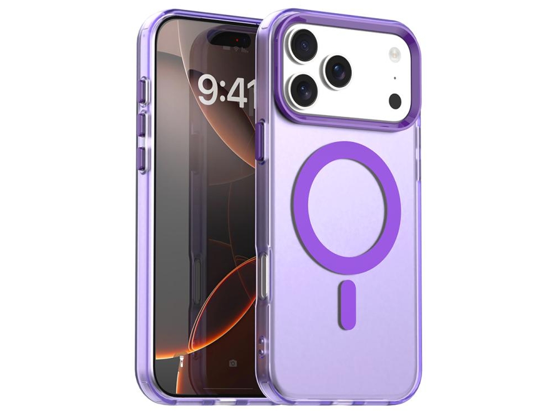 Capa Híbrida Para Iphone 17 Pro - Pc E Tpu Com Magsafe | Candy Design - Roxa