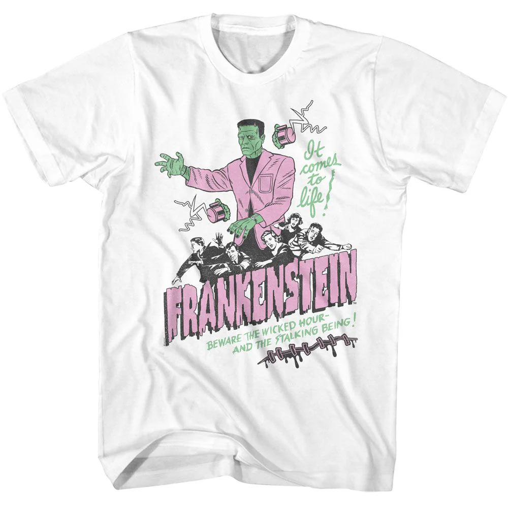 Unisex Adult T-shirt Rockinstone Universal Monsters It Comes To Life Sizem