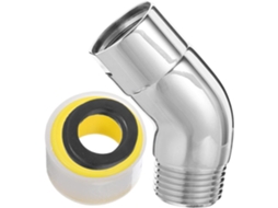 Adaptador Para Chuveiro Com Encaixe Giratório Para Rosca 135 G1/2 Em Cobre Prateado