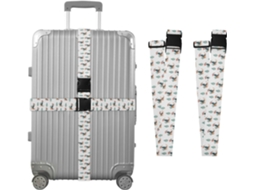 Conjunto De 2 Cintas Bagagem Com Estampa Pinguins E Árvores, Ideais Para Malas De Viagem, Acessórios Para Cintos