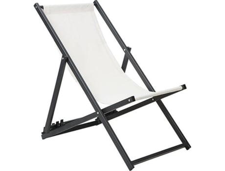 Cadeira de Jardim  Locri Dobrável (Bege e Preto - 118x52x52 cm)